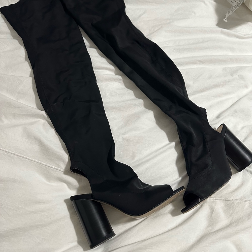 EGO thigh high black boots size 4 in Eur but size 6 in US